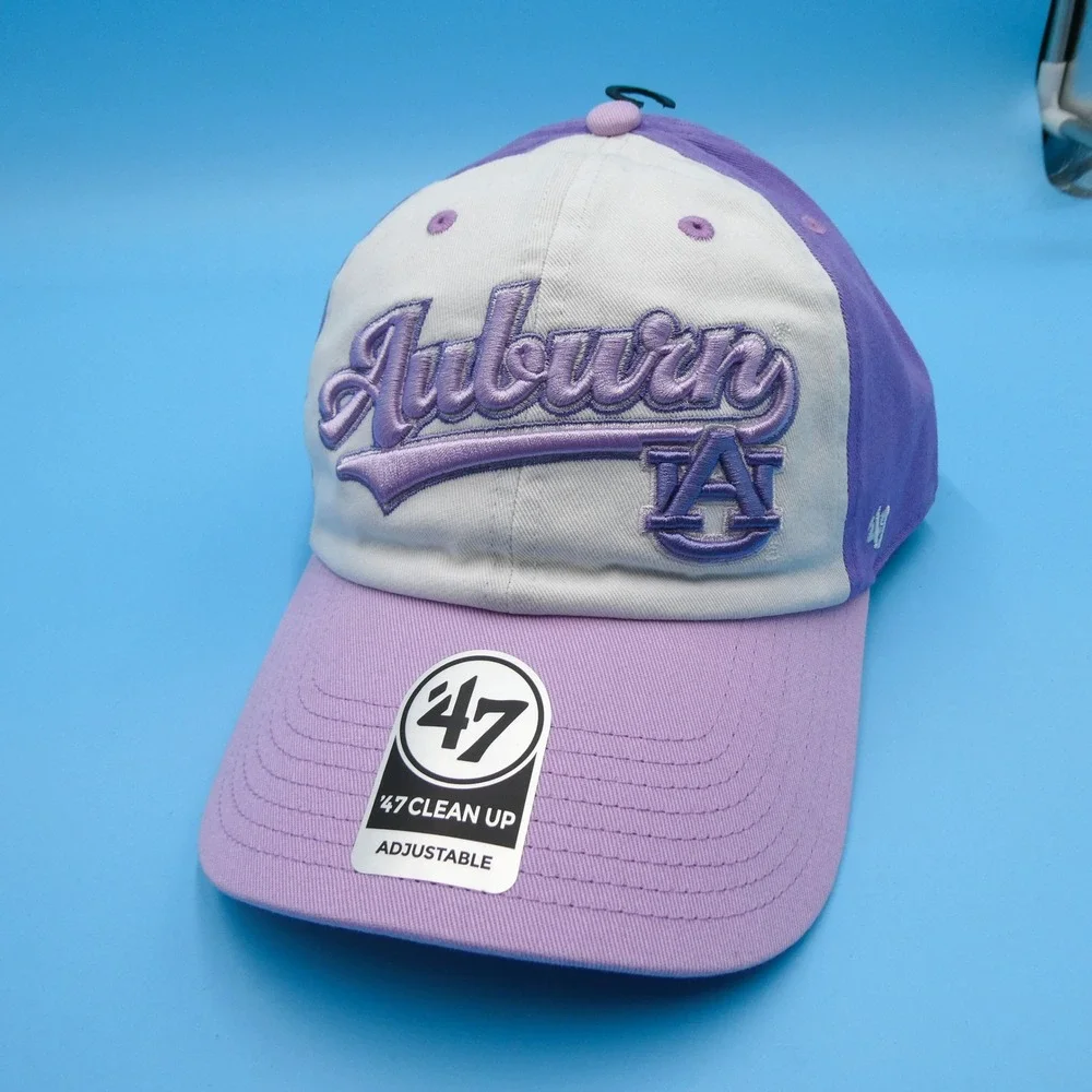 '47 Hat Womens One Size Clean Up Auburn‎ Tigers Purple White Cotton Adjustable